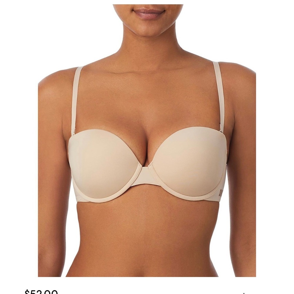 DKNY Litewear Smooth Essentials Strapless Lift Bra Cashmere 34D DK7749